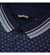 Thumbnail Close-up of polo collar and button placket in navy.